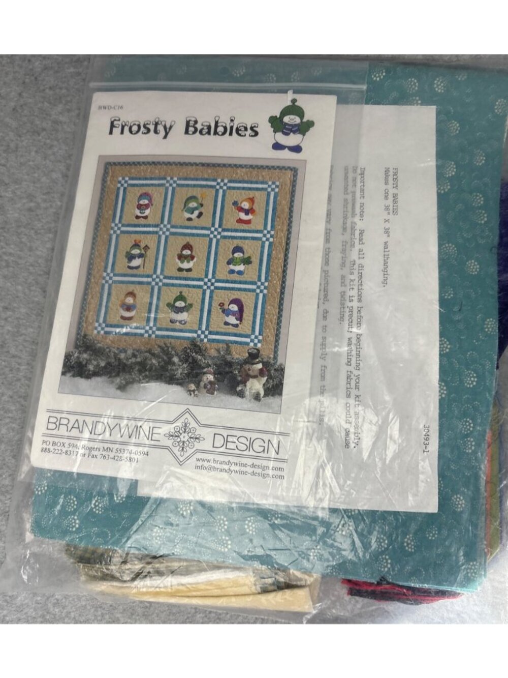 Brandywine Design Frosty Babies Quilt Kit 38" x 38" Wall Hanging Pre-Cut Fabric